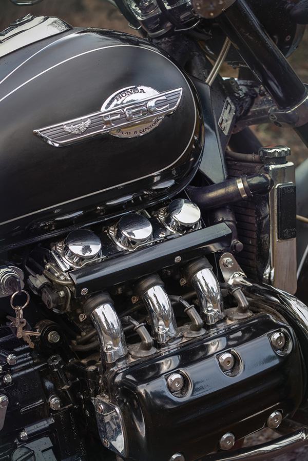 Custom Honda F6C Valkyrie: The Black Island engine